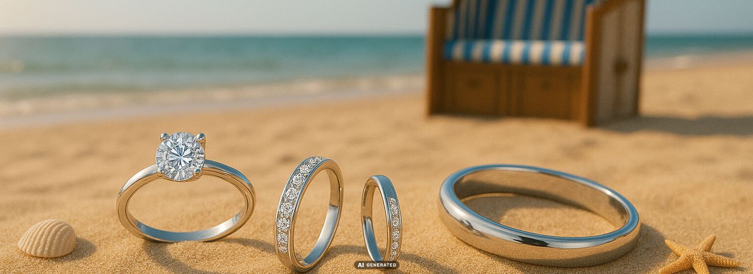 Strandkorb mit Schmuck KI generiert